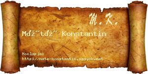 Máté Konstantin névjegykártya